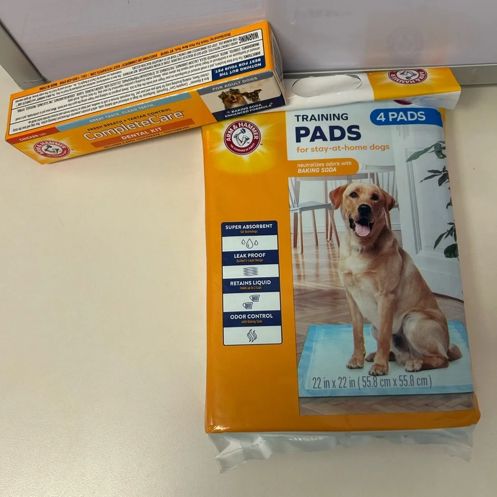 Arm & Hammer Training pads, Toothpaste & toothbrush BUNDLE